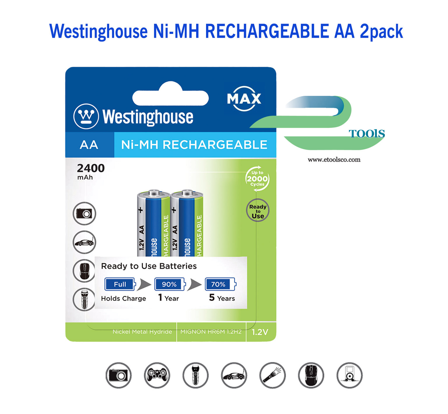 باطری قلمی قابل شارژ وستینگهاوس 2400 میلی آمپر